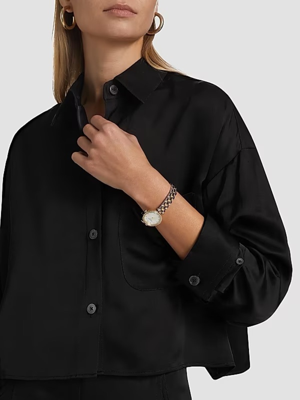 TWP Soon To Be Ex Linen-Blend Crop Shirt Black